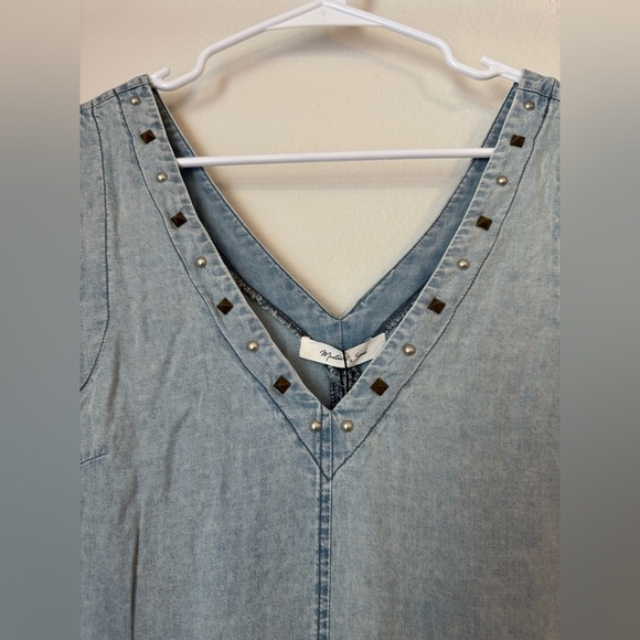 NWT Mustard Seed “Denim” Studded Romper - Picture 4 of 9